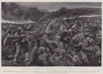 The Engagement at Vlakfontein, the Derbyshires retaking the Guns at the Point of the Bayonet